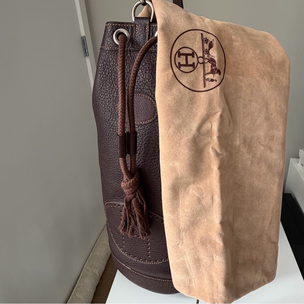 Hermès Perforated H Matelo Slingbag Backpack in Brown Leather - Picture 16 of 16